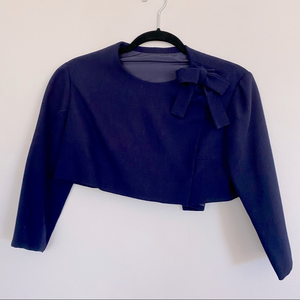 Vintage cropped blazer with bow!